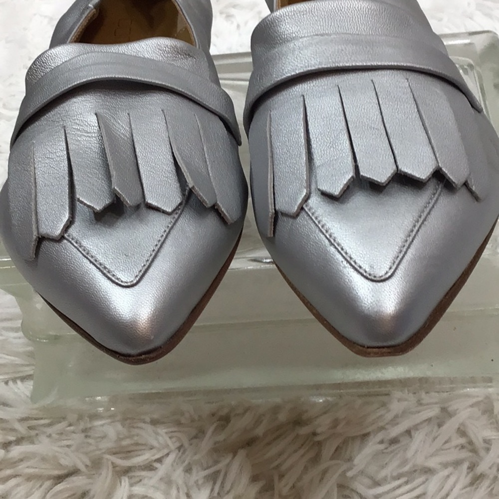 Pomme D’or silver butter soft kiltie loafer 37 NWT - Picture 3 of 11